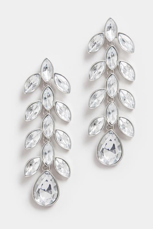 Evans Yours Silver Diamante Statement Earring