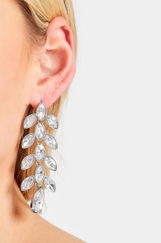 evans Yours Silver Diamante Statement Earring