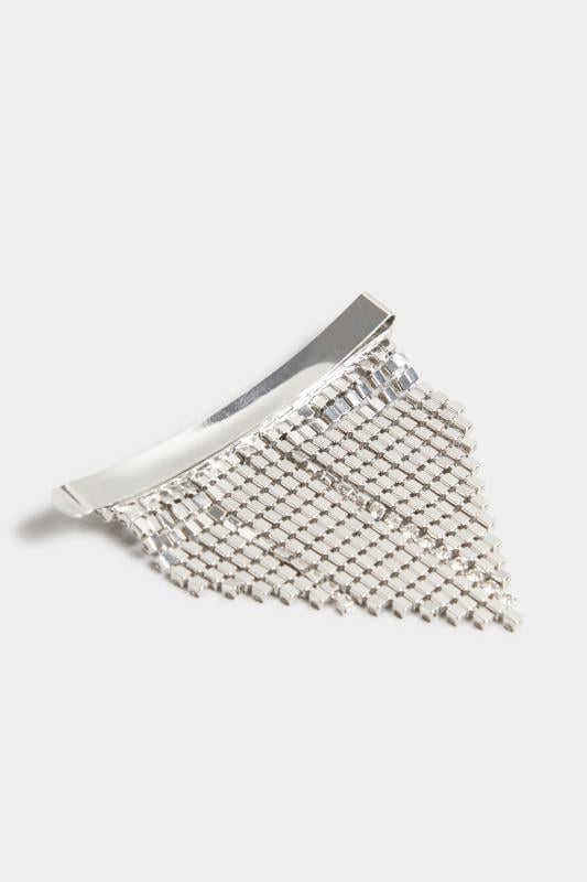 Evans Yours Silver Diamante Tassel Hairslide