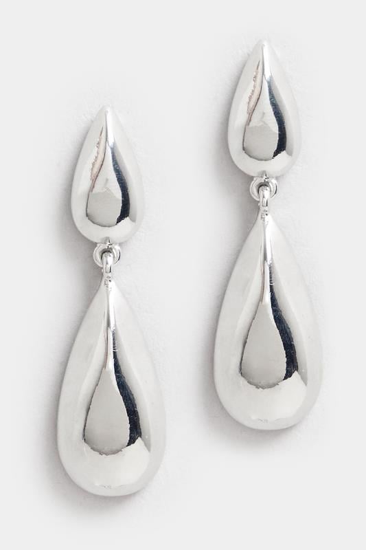 Evans Yours Silver Double Teardrop Earrings