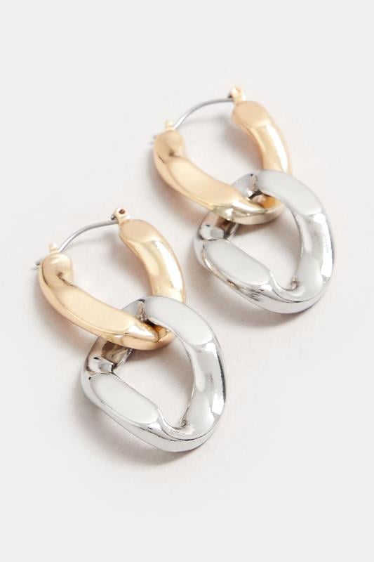 Evans Yours Silver & Gold Metal Chain Earrings