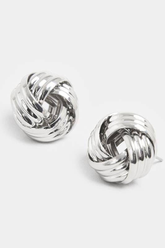 Evans Yours Silver Knot Stud Earrings