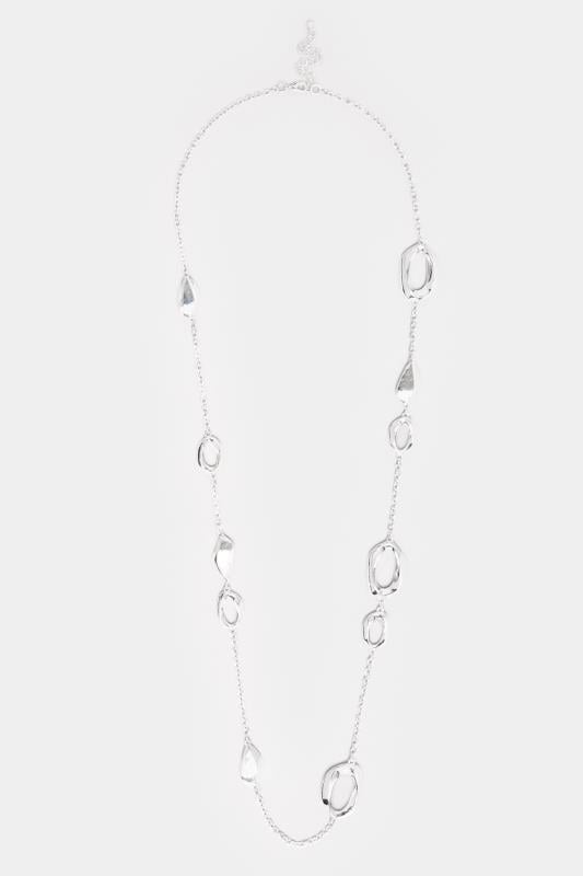 Evans Yours Silver Long Hoop Link Necklace