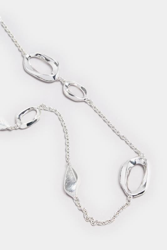 Evans Yours Silver Long Hoop Link Necklace