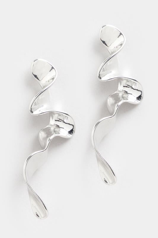 Evans Yours Silver Metal Twist Drop Earrings