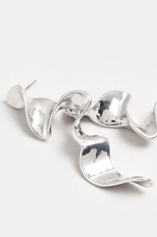 Evans Yours Silver Metal Twist Drop Earrings