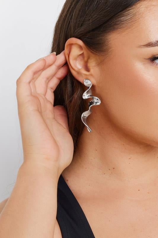 evans Yours Silver Metal Twist Drop Earrings