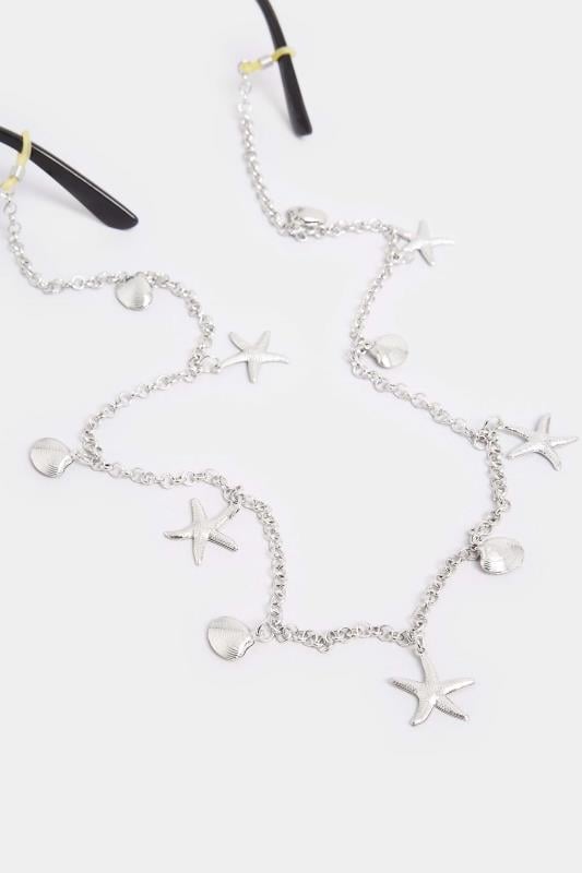 Evans Yours Silver Mixed Shell Sunglasses Chain