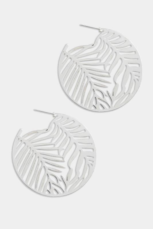 Evans Yours Silver Palm Hoop Earrings