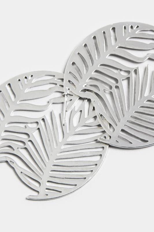 Evans Yours Silver Palm Hoop Earrings