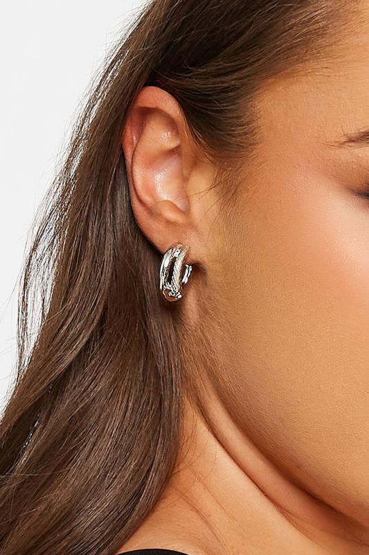 evans Yours Silver Snake Hoop Earrings