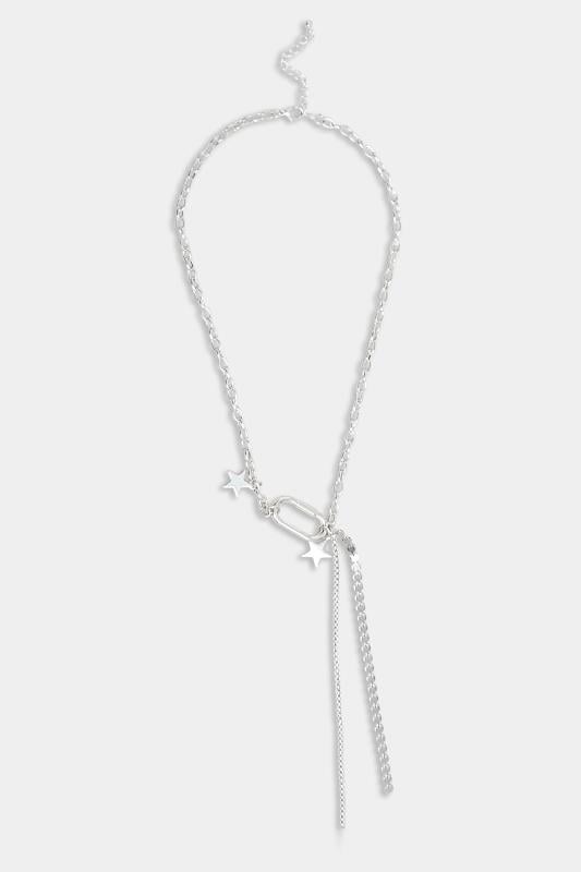 Evans Yours Silver Star Tassel Chain Necklace