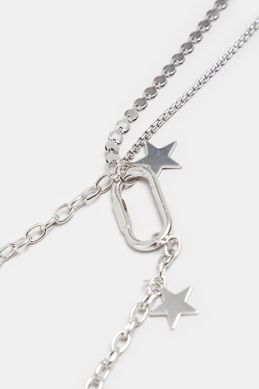 Evans Yours Silver Star Tassel Chain Necklace