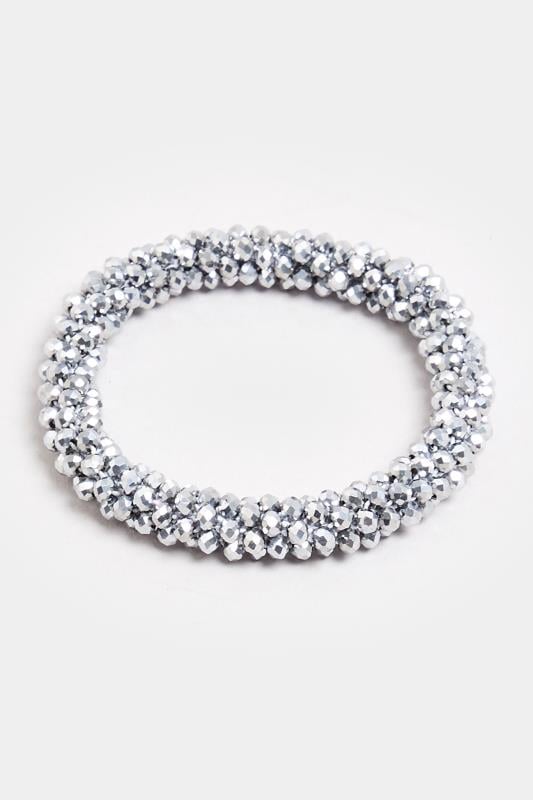 Evans Yours Silver Tone Beaded Bracelet