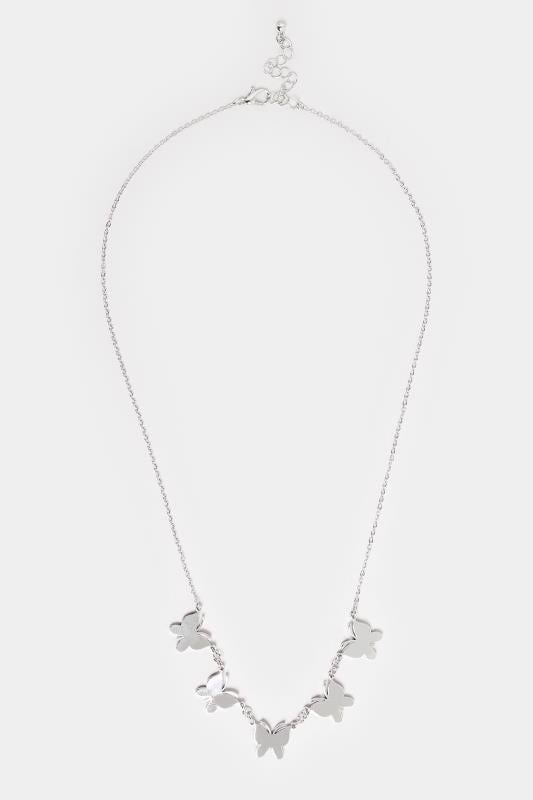 Evans Yours Silver Tone Butterfly Necklace