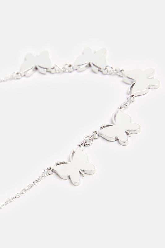 Evans Yours Silver Tone Butterfly Necklace