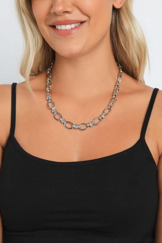 evans Yours Silver Tone Chunky Chain Link Necklace