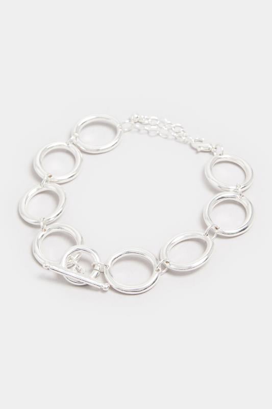 Evans Yours Silver Tone Circle Chain Bracelet
