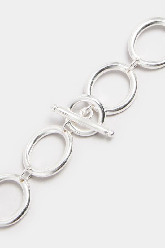 Evans Yours Silver Tone Circle Chain Bracelet
