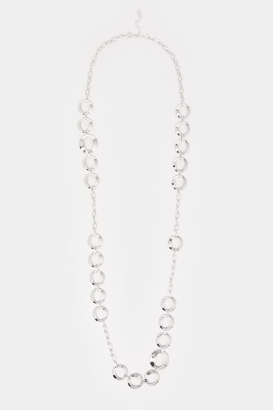 Evans Yours Silver Tone Circular Longline Necklace