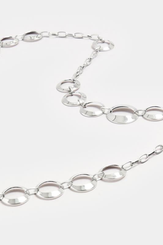 Evans Yours Silver Tone Circular Longline Necklace