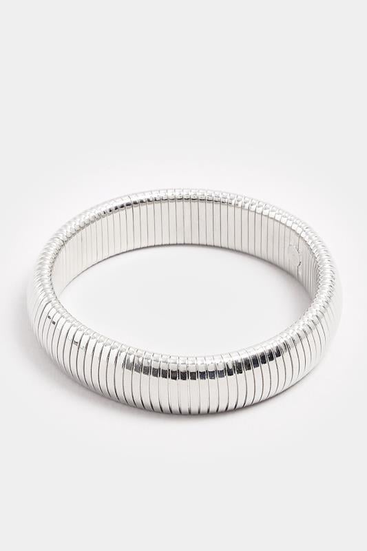 Evans Yours Silver Tone Coil Statement Bracelet