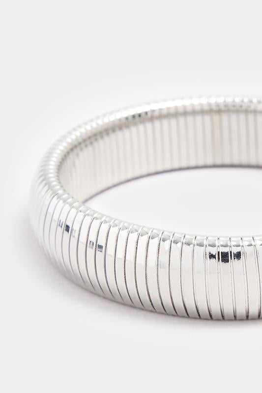 Evans Yours Silver Tone Coil Statement Bracelet