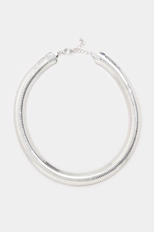 Evans Yours Silver Tone Coil Statement Necklace