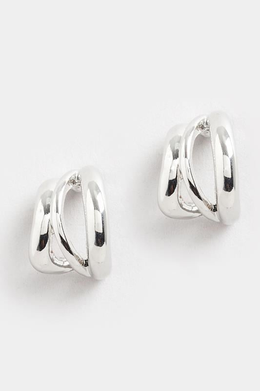 Evans Yours Silver Tone Cuffed Earrings