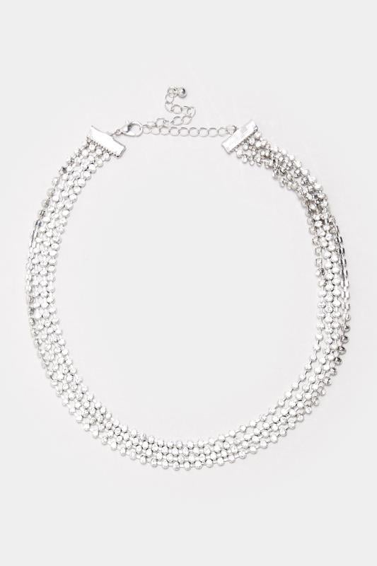 Evans Yours Silver Tone Diamante Choker Necklace