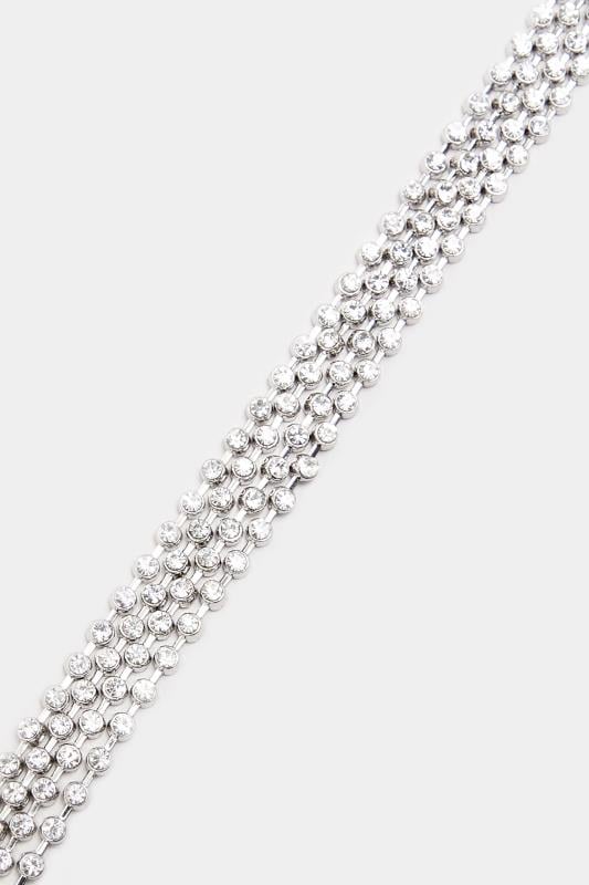 Evans Yours Silver Tone Diamante Choker Necklace