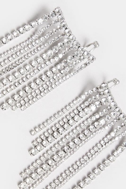 Evans Yours Silver Tone Diamante Cuff Earrings