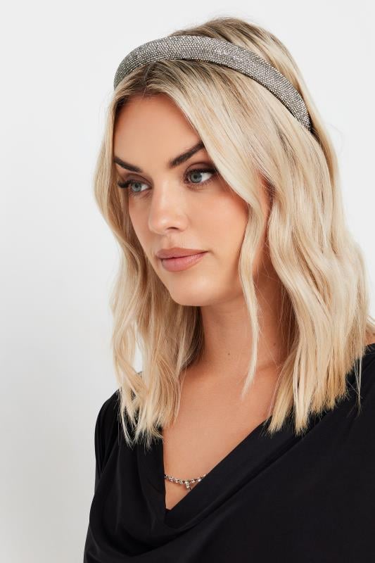 evans Yours Silver Tone Diamante Headband