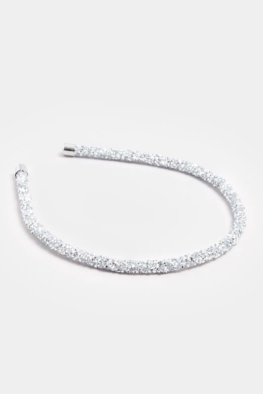Evans Yours Silver Tone Diamante Mesh Headband