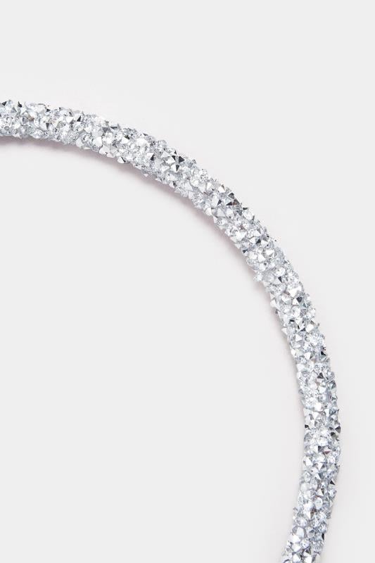 Evans Yours Silver Tone Diamante Mesh Headband
