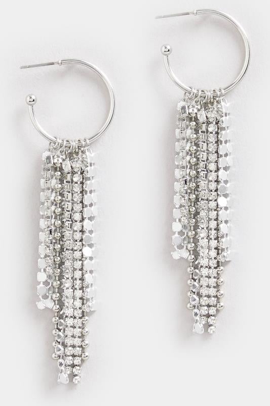 Evans Yours Silver Tone Diamante Tassel Earrings