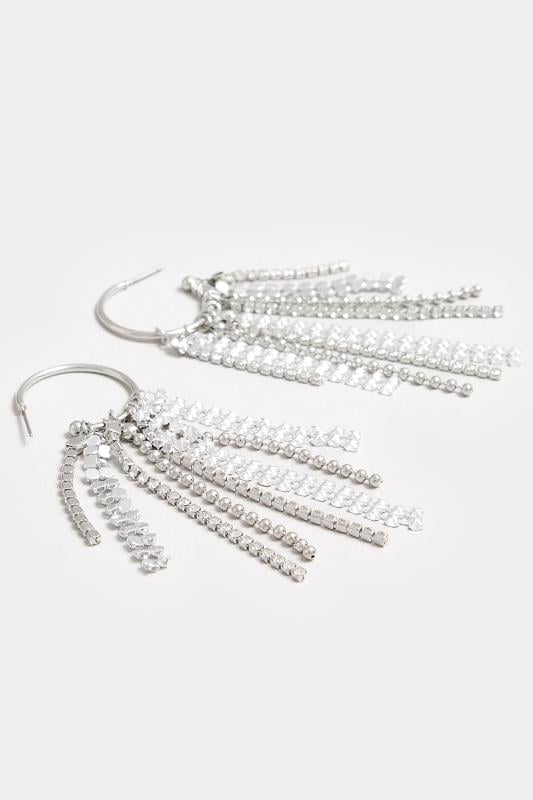Evans Yours Silver Tone Diamante Tassel Earrings