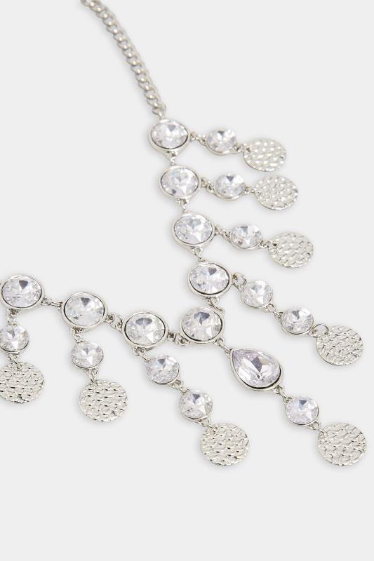 Evans Yours Silver Tone Disc Drop Necklace