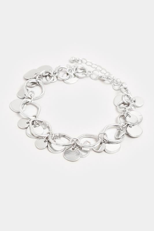 Evans Yours Silver Tone Disc Droplet Bracelet