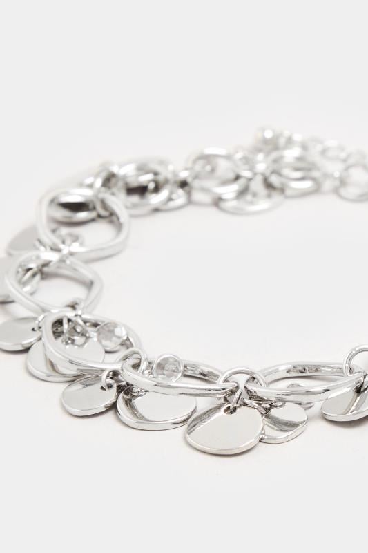 Evans Yours Silver Tone Disc Droplet Bracelet
