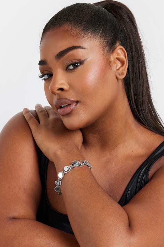 evans Yours Silver Tone Disc Droplet Bracelet