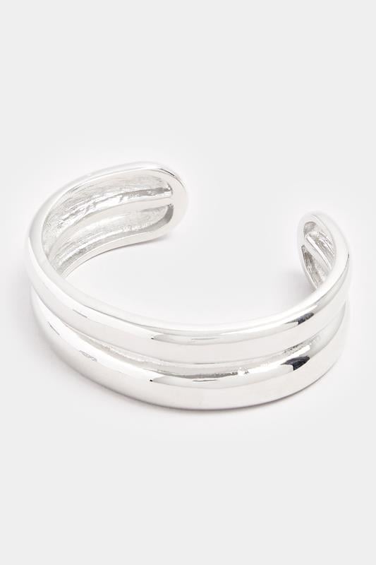 Evans Yours Silver Tone Double Cuff Bracelet
