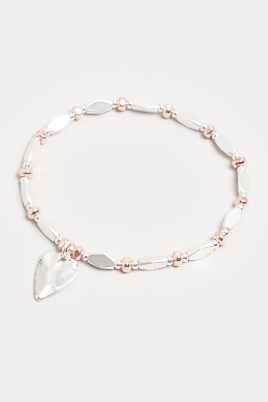 Evans Yours Silver Tone Heart Charm Bracelet