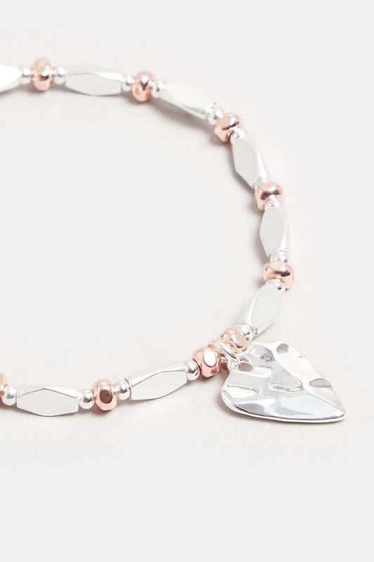 Evans Yours Silver Tone Heart Charm Bracelet