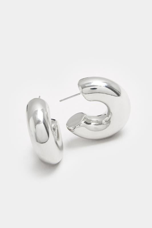 Evans Yours Silver Tone Hoop Earrings