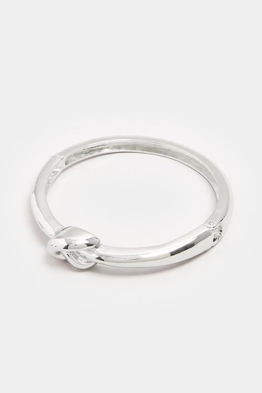 Evans Yours Silver Tone Knotted Hinged Bracelet