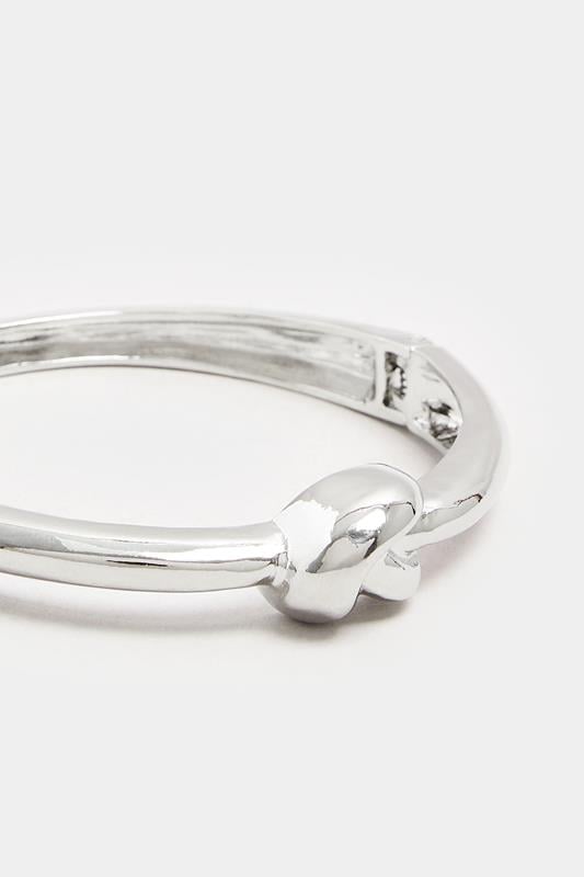 Evans Yours Silver Tone Knotted Hinged Bracelet