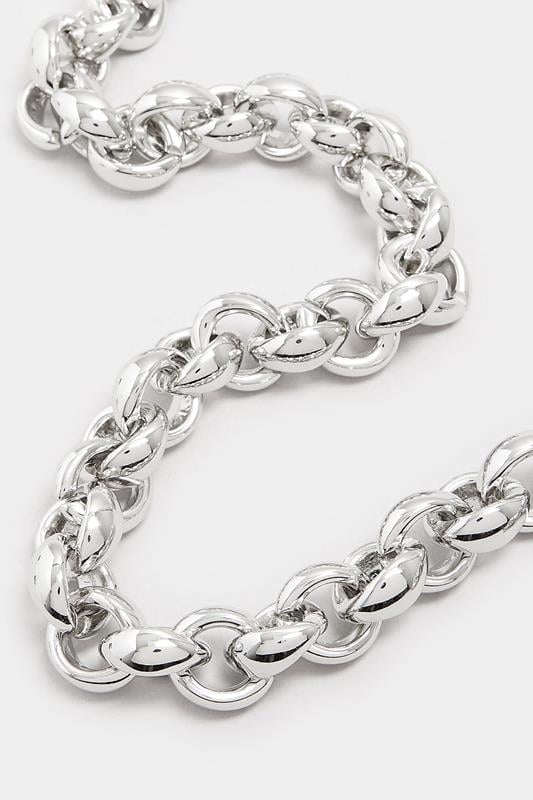 Evans Yours Silver Tone Linked Chain Necklace