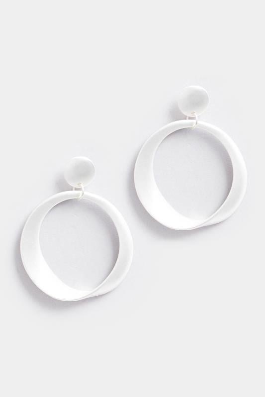 Evans Yours Silver Tone Matte Circle Drop Earrings