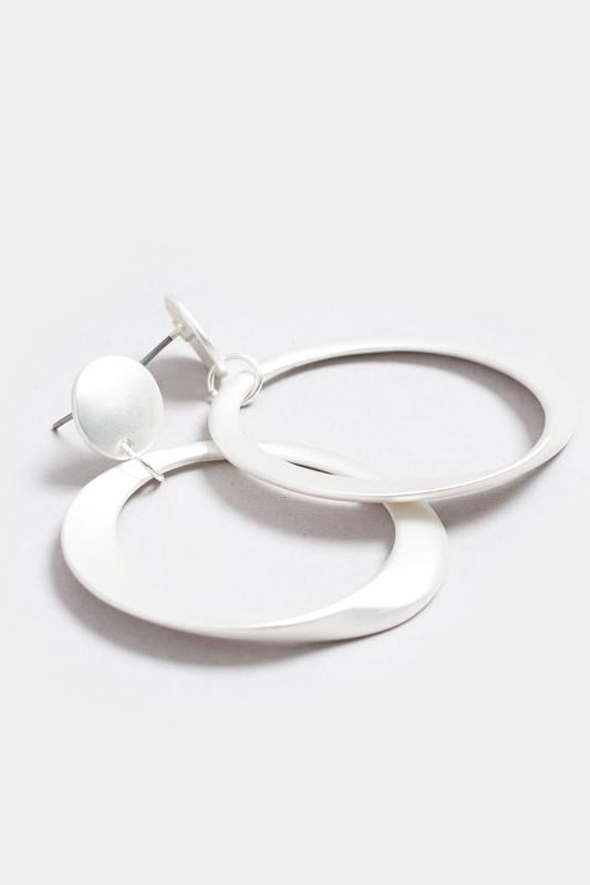 Evans Yours Silver Tone Matte Circle Drop Earrings